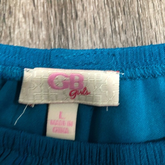 GB Girls Teal Blue Blouson Waist Dress L - Picture 3 of 5